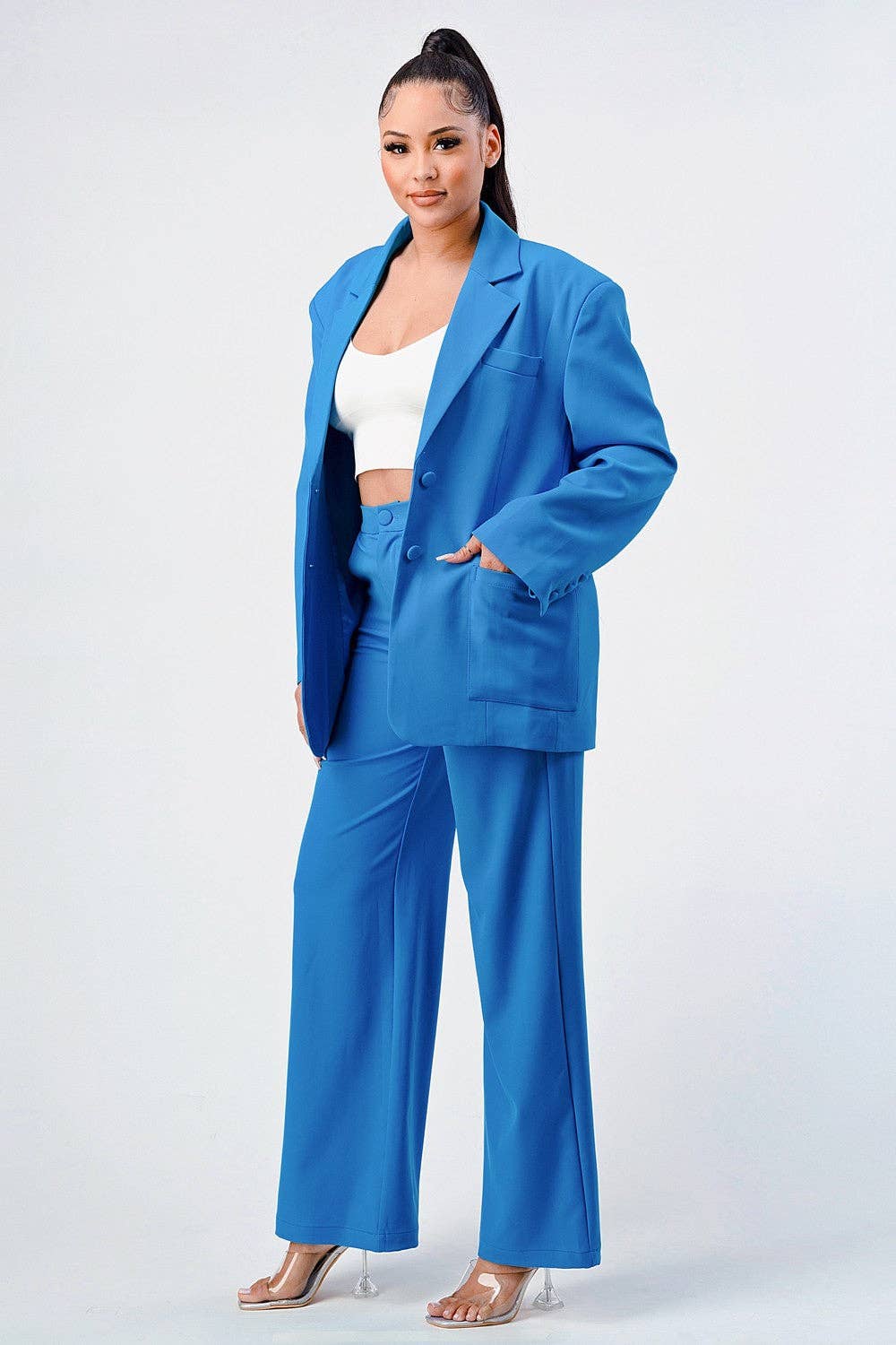 Athina Collection - Wholesale Top & Pant Set (NOT Loungewear) - Women's - Relaxed Oversized Classic Blazer Set10