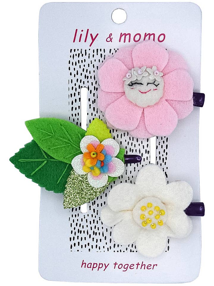 Spring Flower Fun Kids Hair Clips- Multi Pastels for wholesale by Lily and Momo