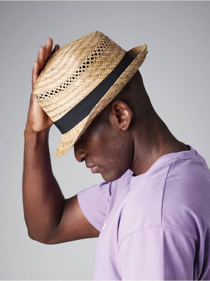 Trilby de verano Beechfield Straw | Unisex | Hecho a mano | Paja natural | S-XL para venta al por mayor de Logo Free Clothing