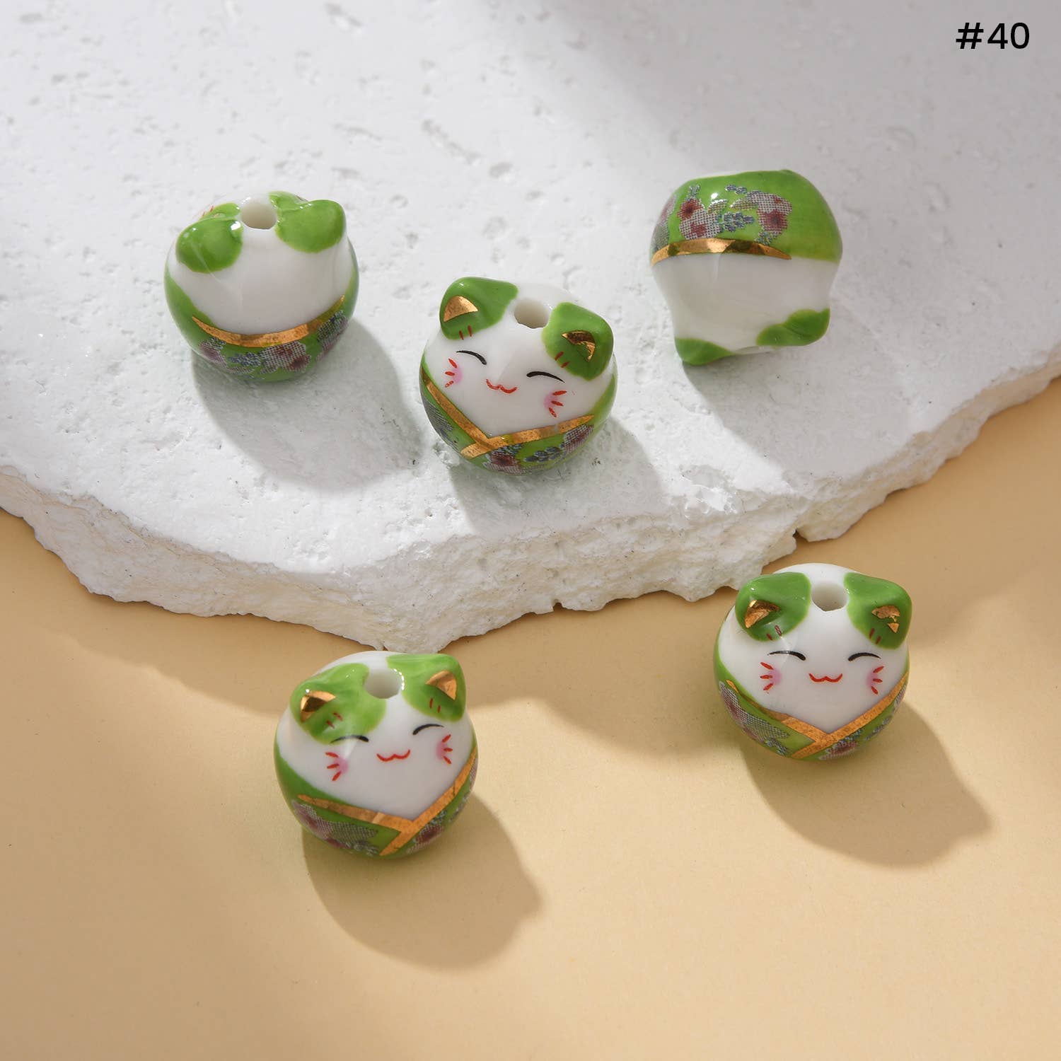 Beads Creation – wholesale Pärlor – Handmålade djurkeramikpärlor med stort hål Smycken ORG30419