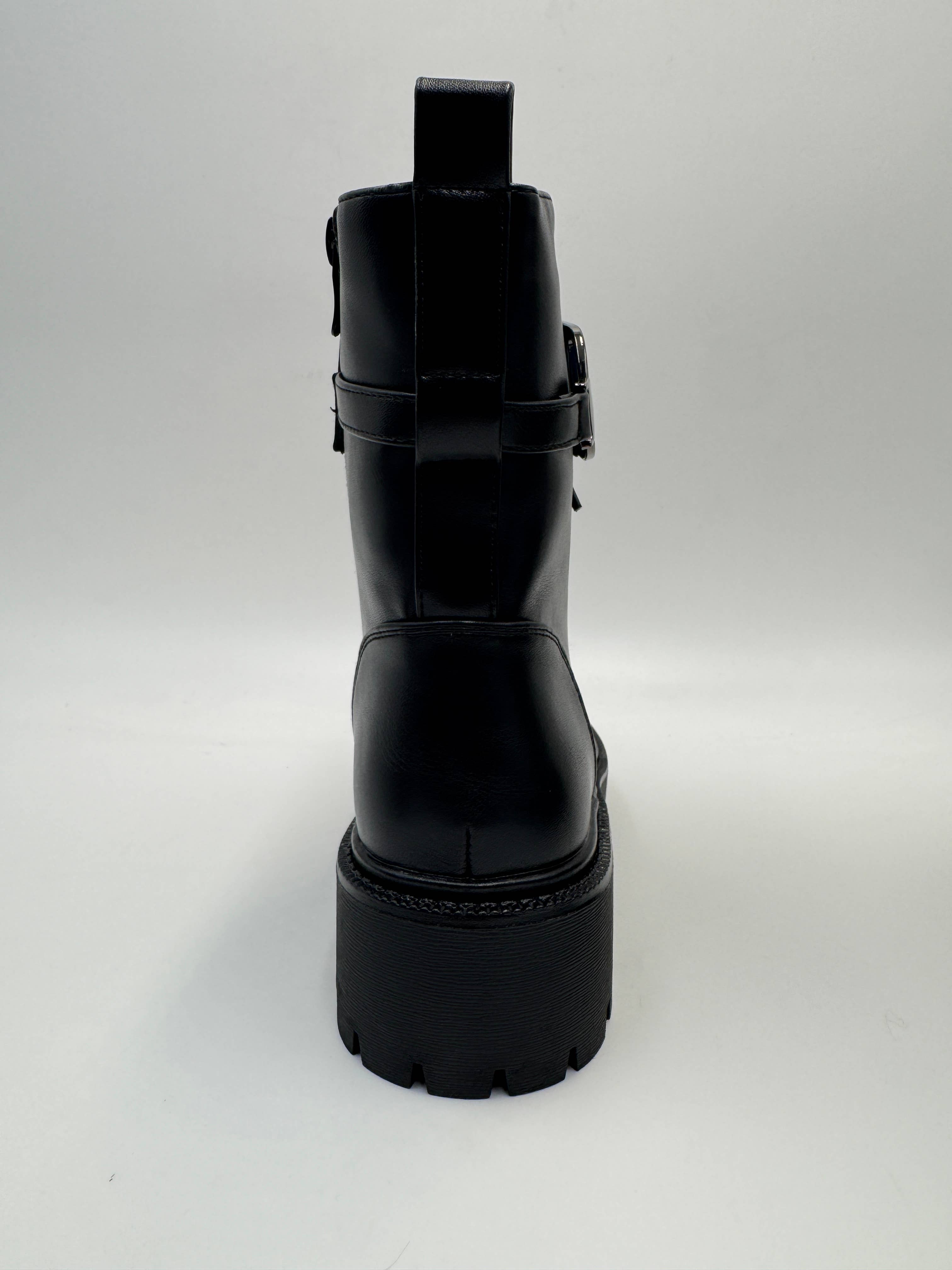 Rentoes - Venta al por mayor Botas militares - Mujer - Botas de combate gruesas para mujer con cordones y hebilla8