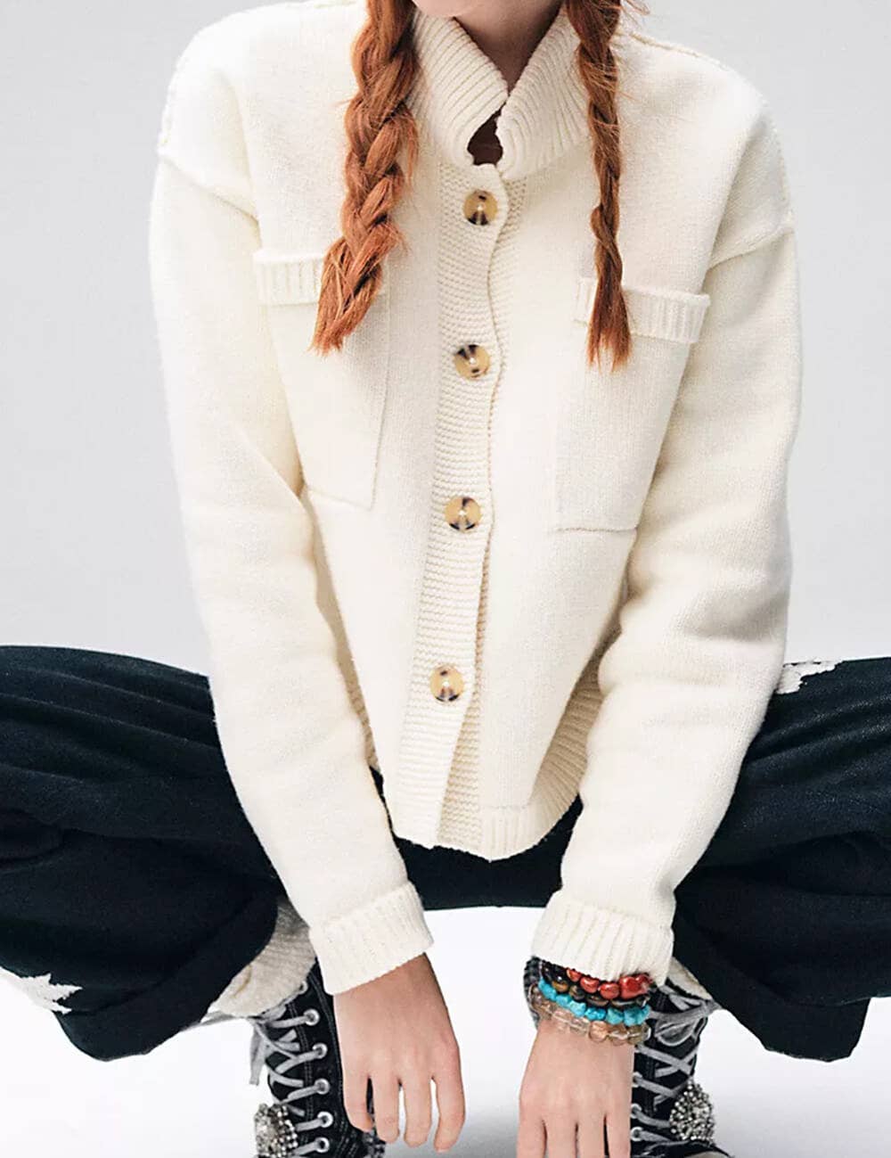 Sweetkama – wholesale Cardigan – Women’s – Ladies Button Front Dropped Shoulder Cardigan SKT5298