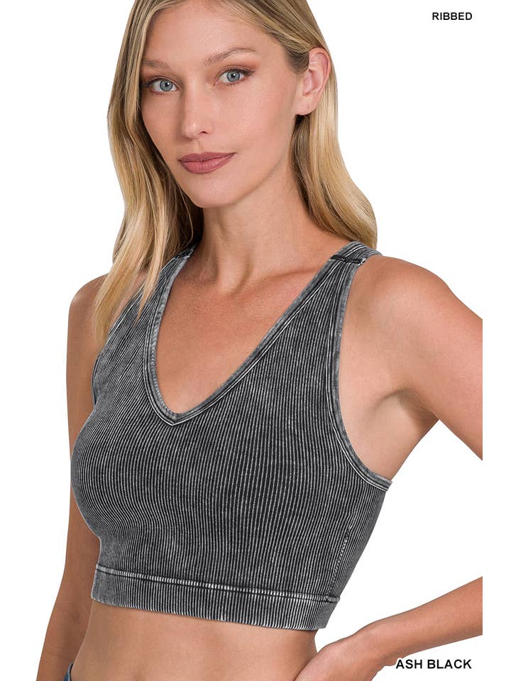 42POPS - Wholesale Tank Top - Women's - "...42POPS Premium Washed Seamless Rib Crop Tank