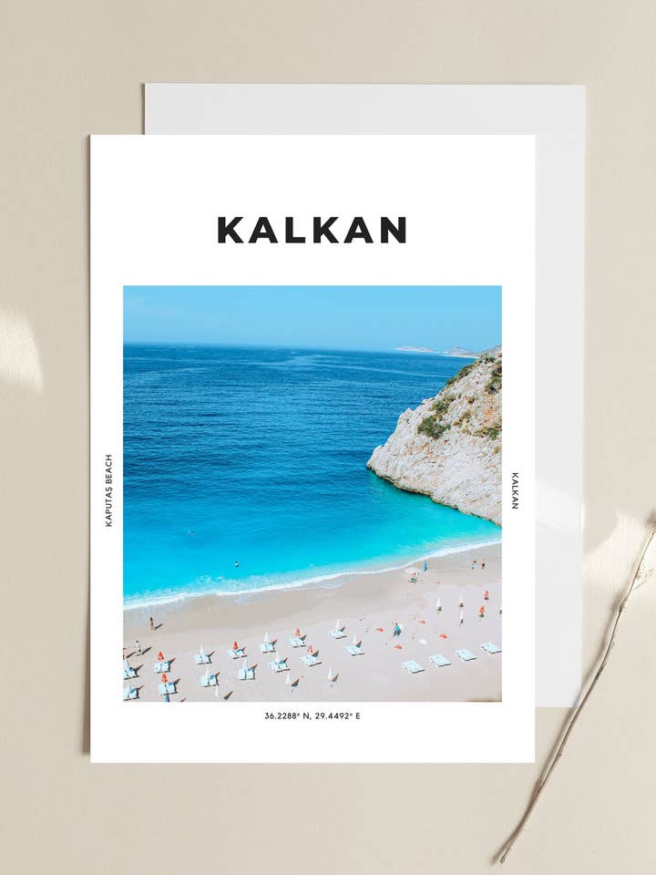 Kalkan 'Kaputas Strand' Print för wholesale av The Travel Edit