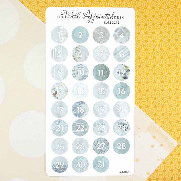 The Well-Appointed Desk - Wholesale Sticker - Date Dots Sticker Sheet (24-017)1