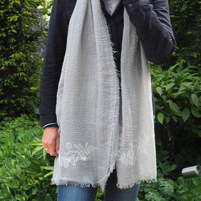 Sciarpa stampata con felce per la vendita all'ingrosso da parte di cariceprints…