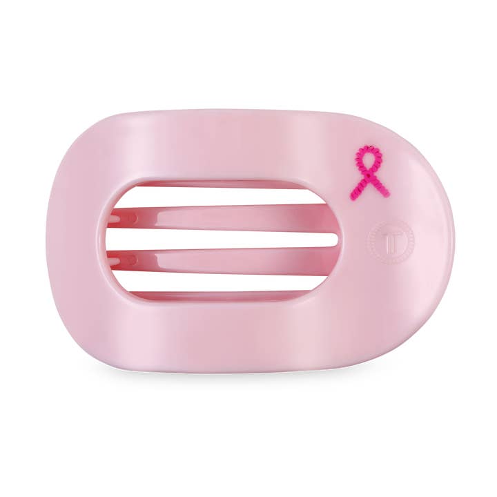 Flat Round Hair Clip | Small | Pink Ribbon Power for wholesale by TELETIES