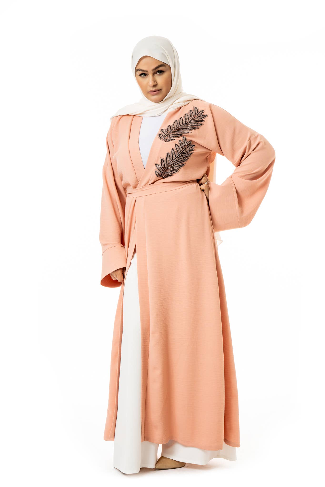 Sultana.R - Wholesale Kaftan - Women's - Salmon Lamia Abaya3