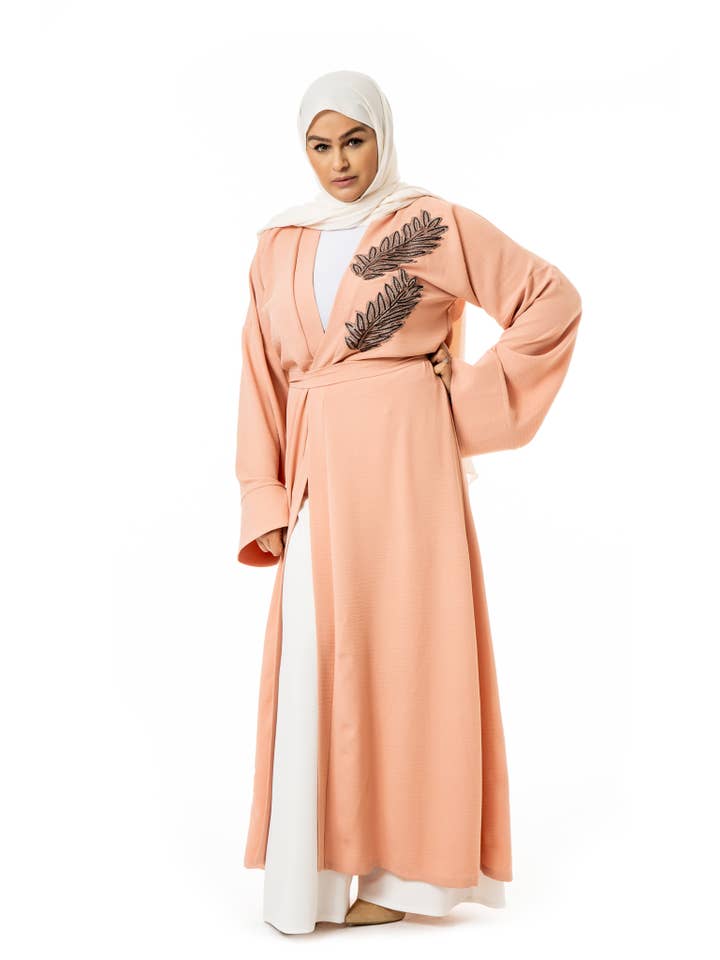 Sultana.R - Wholesale Kaftan - Women's - Salmon Lamia Abaya3