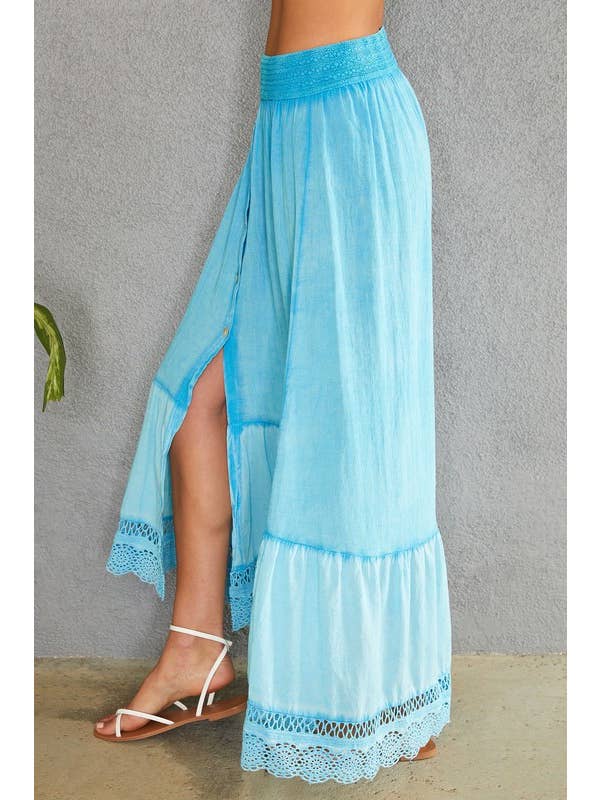 VENTI6 - Vente Jupe – femme - JUPE MAXI HI LO À MOTIF FLORAL TRESSÉ (8045)5