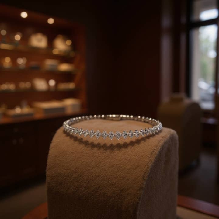 Athena Bridal Jewellery – wholesale Tennis bracelet – CUBIC ZIRCONIA COLLECTION - MARQUISE CUT CRYSTAL BRACELET3