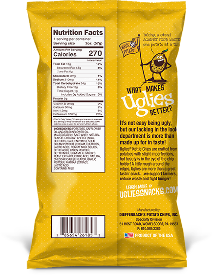 Wholesale Uglies 2 Oz Cheddar & Sour Cream Kettle Cooked Potato Chips ...