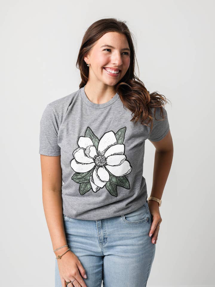 Cinza Heather Camiseta Magnolia para venda a revendedores na Faire2