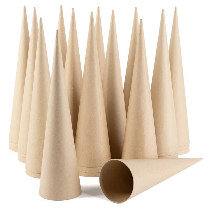 Factory Direct Craft – wholesale Craft supplies – 13-1/2" x 3-1/2" -Paper Mache Craft Cones with Open Bottom 7