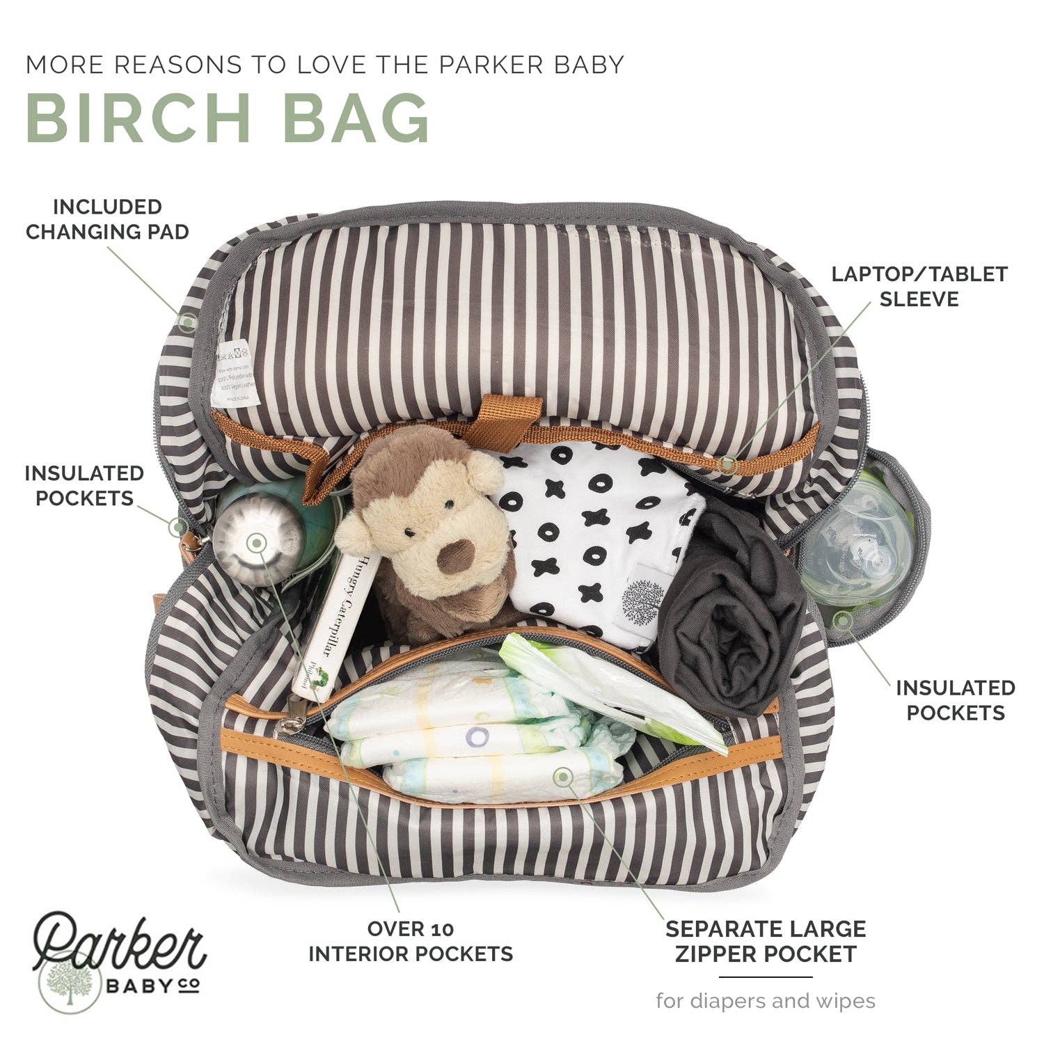Parker Baby Co. - Wholesale Diaper Bag - Baby - Birch Bag - Diaper Backpack in Gray10