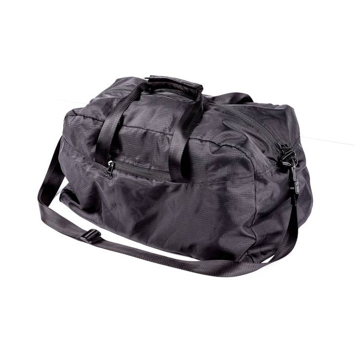 Blacked Out Quick Collapsible Nylon Duffle Bag for wholesale by JUNGLE TRIBE