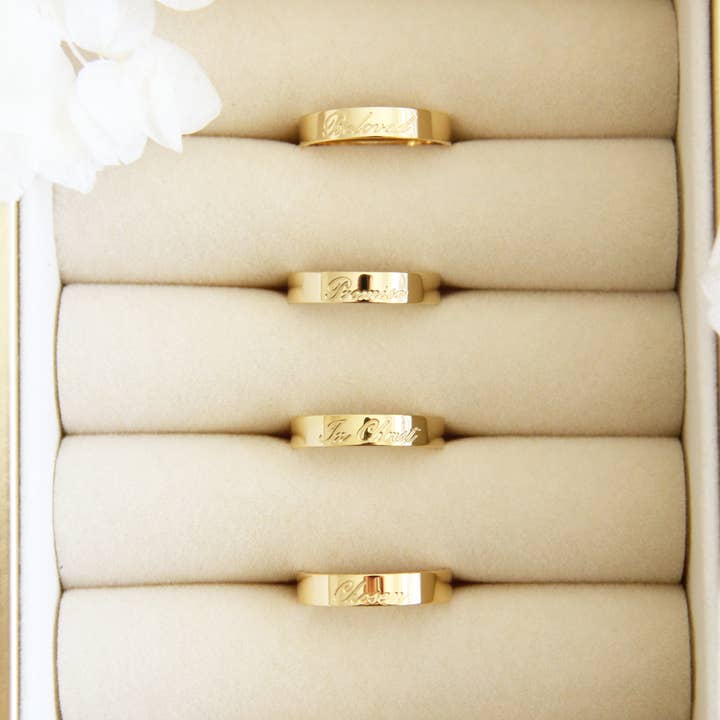 LoveStory Collection - Wholesale Band/Stacked Ring - Chosen 4mm Band Ring, Ephesians 1:4-5, Christian Jewelry6