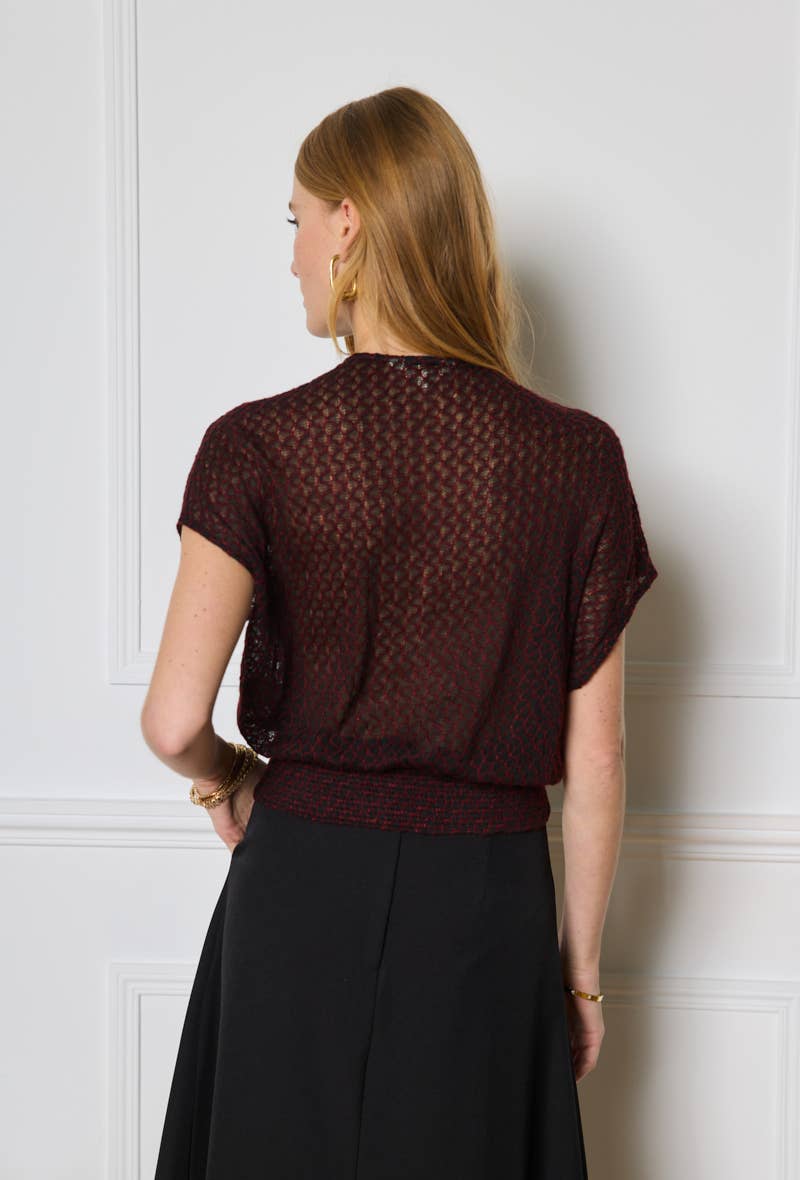 LULUMARY - Wholesale Blouse - Women's - Textured crop top H7007