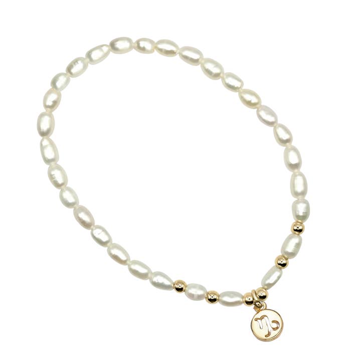 Camilla Limón - Wholesale Charm/Dangle Bracelet - Zodiac Charm Fresh Water Pearl Stretch Bracelet9