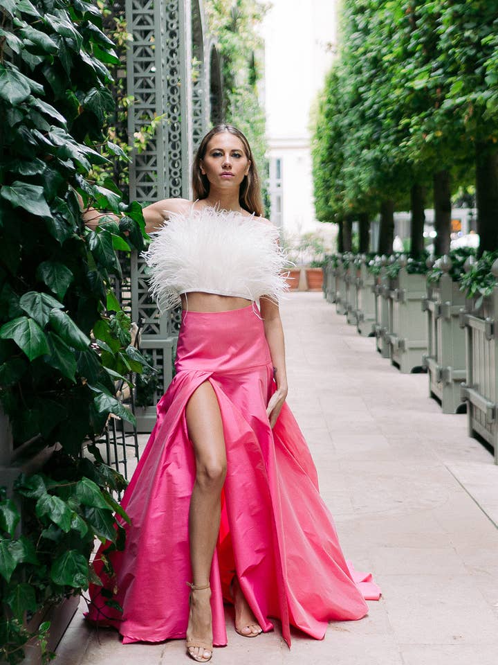 Taffeta Volume Skirt Pink for wholesale by Desire Avenue