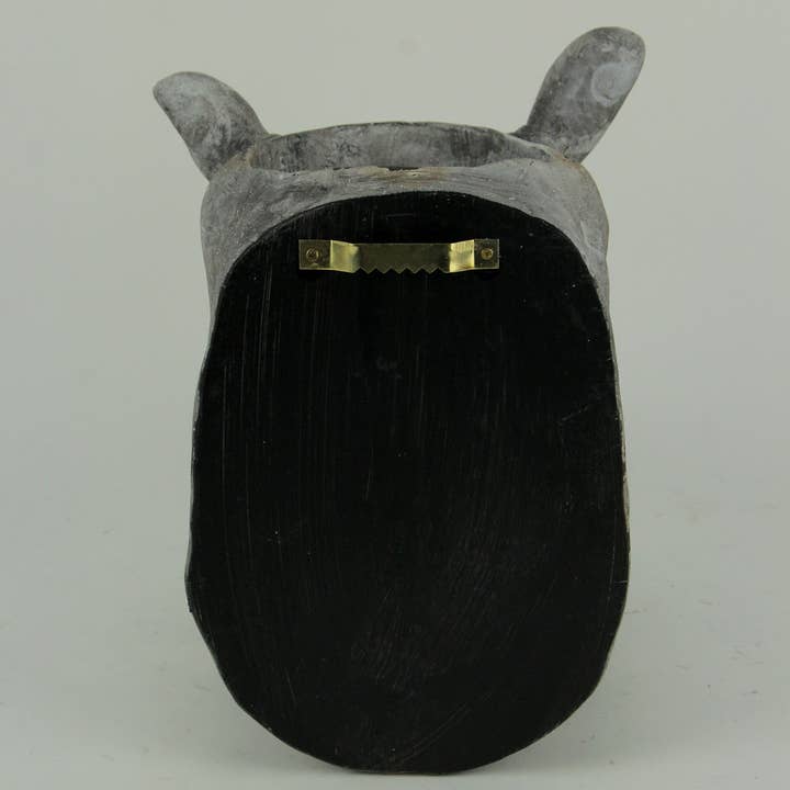Zeckos - Wholesale Plant Pot - Grey Stone Finish Hippo Head Hanging Planter Statue