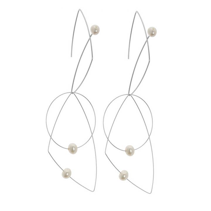 'Morph It!' Earrings with Freshwater Pearls for wholesale by Melissa McArthur - Jewellery Made in London