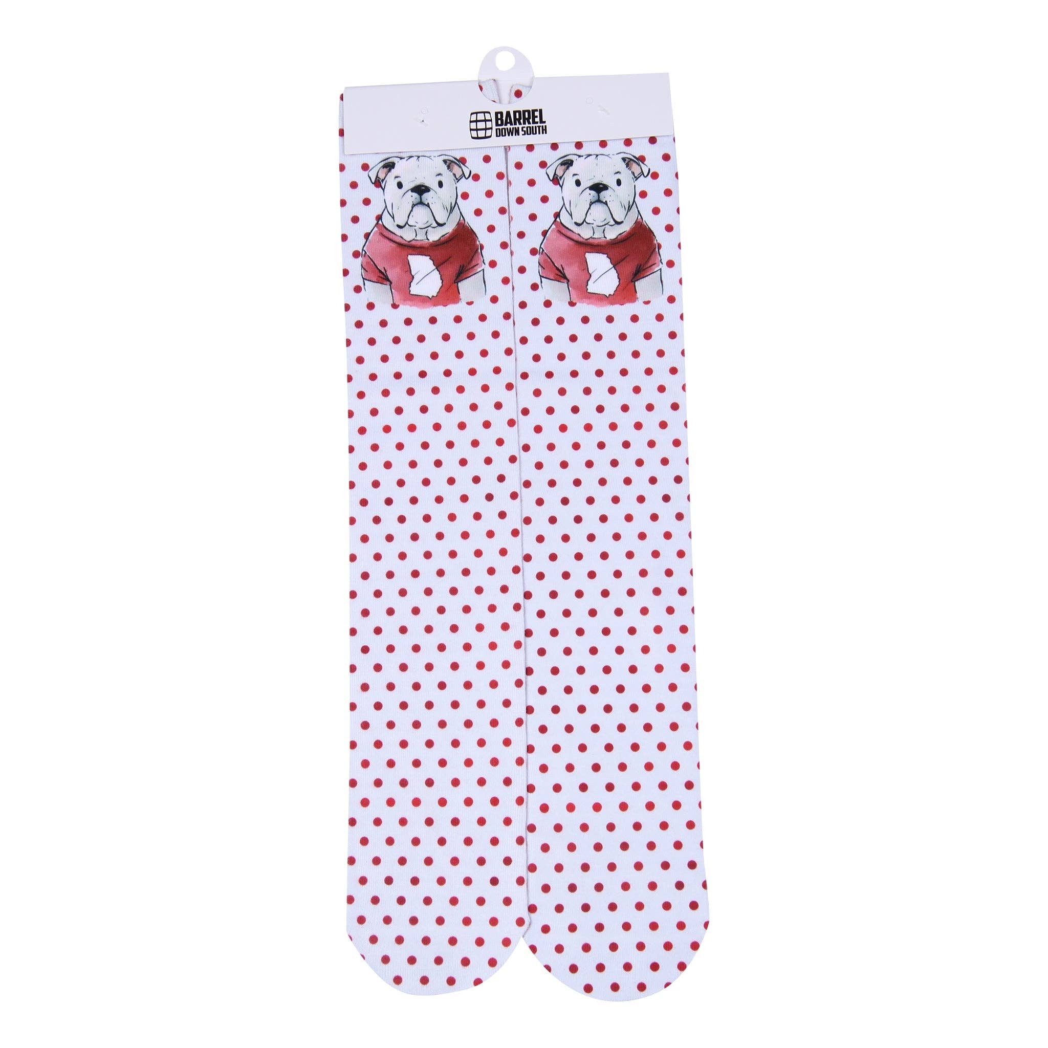 Barrel Down South - Wholesale Socks - Women's - Bulldog Printed Socks0