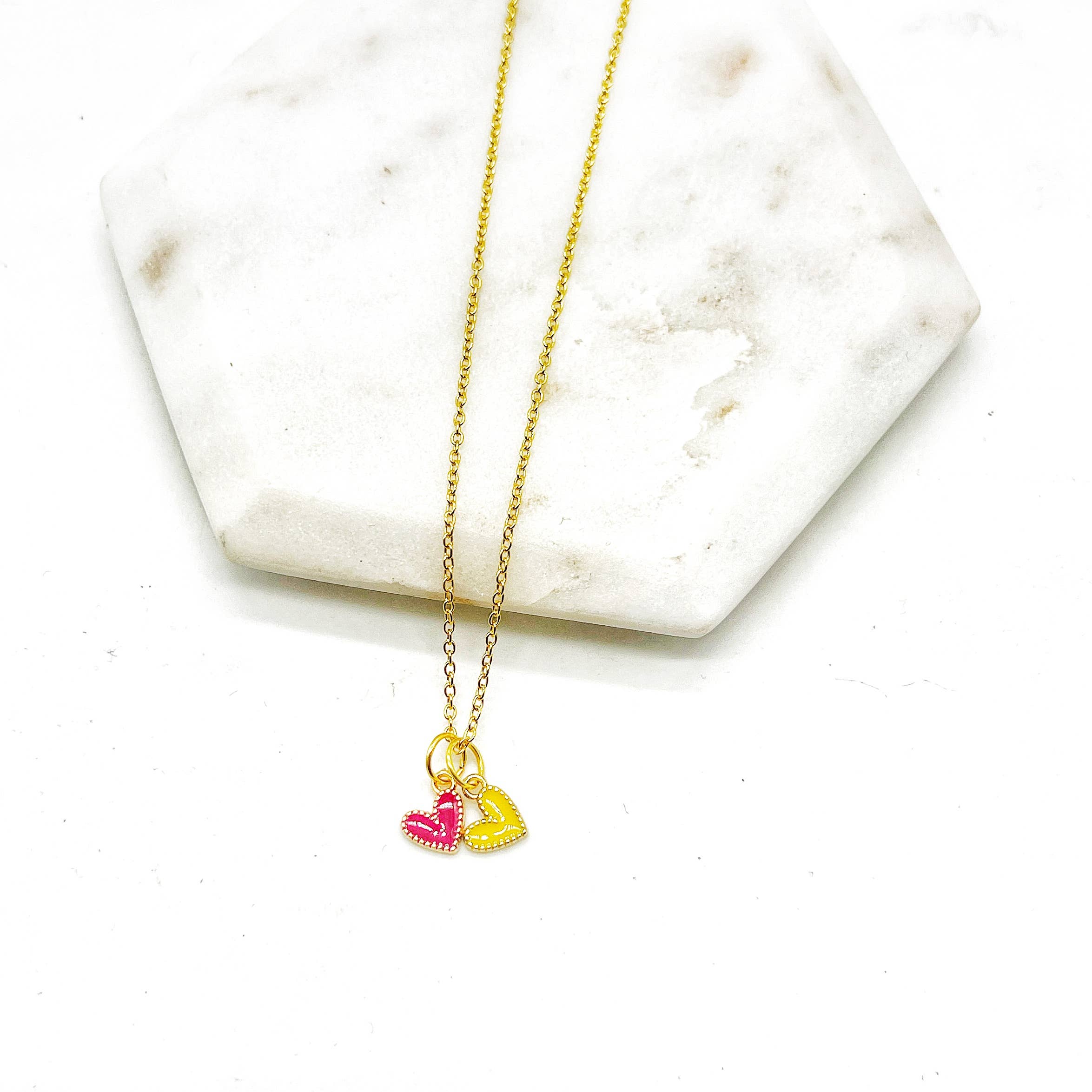 Baubles by B - Wholesale Pendant/Charm Necklace - Red Yellow Chiefs Heart KC Charm Necklace Kansas City5