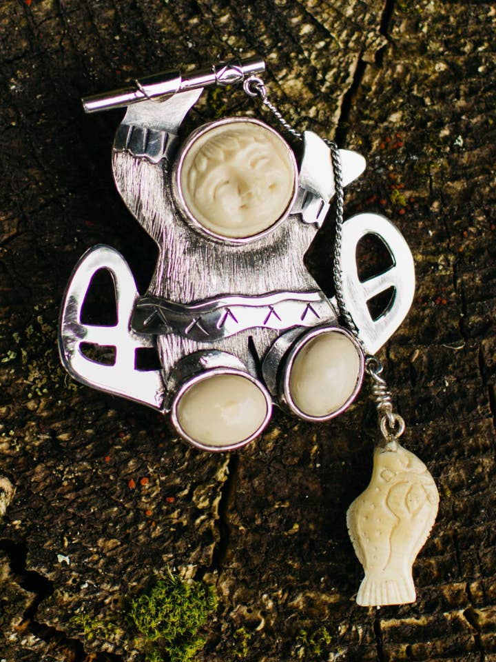 Gambell Alaska Pin/ Pendant for wholesale by Ivory Jacks