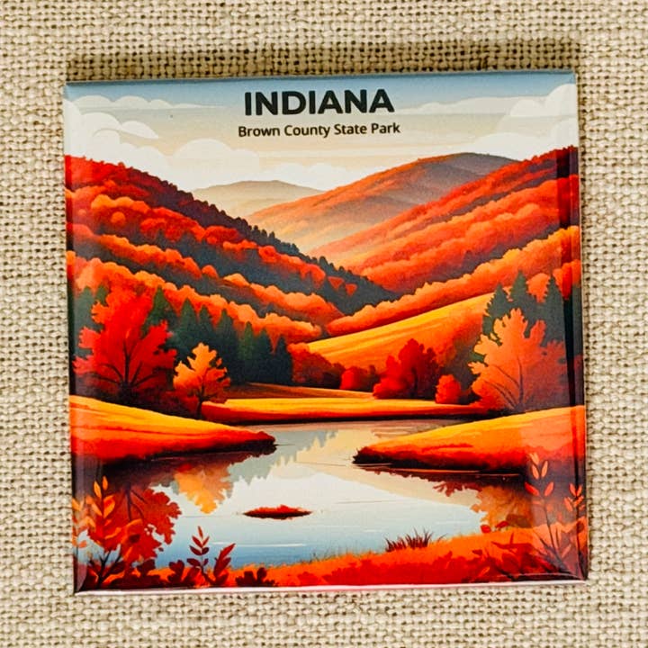 Indiana State Magnet - Parc d'État de Brown County pour la vente par Cozy Print