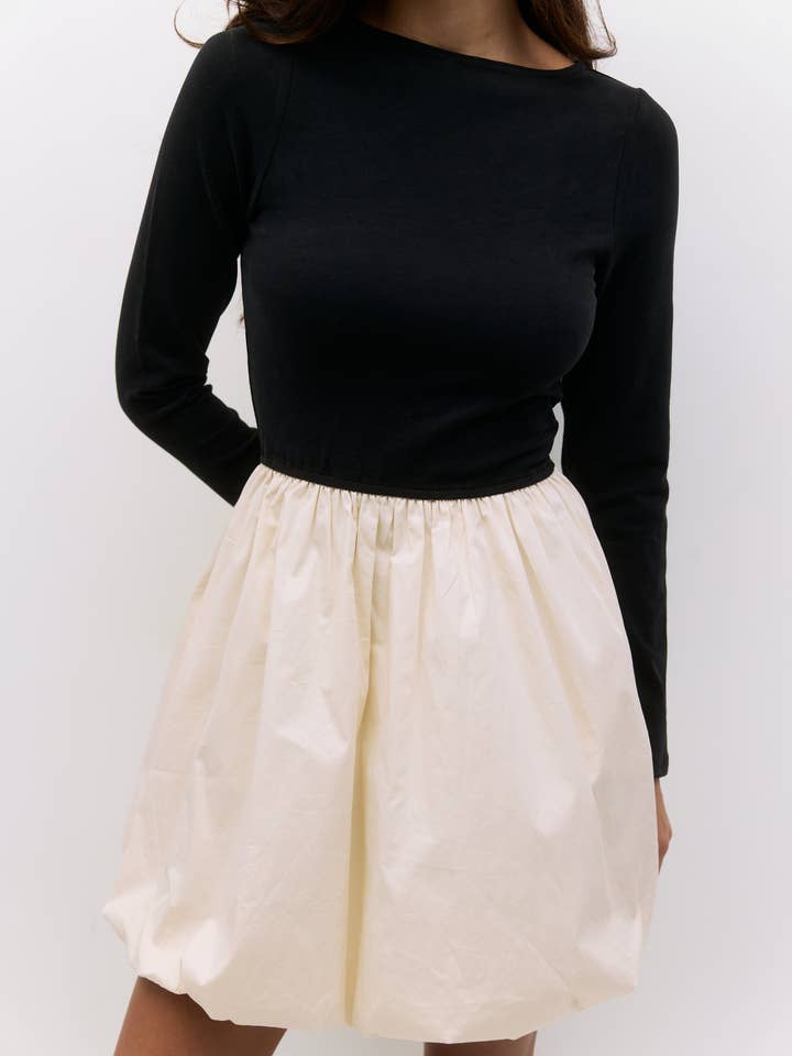 All Row - Wholesale Dress - Women's - The Yasmin Dress | Long Sleeve Mini Bubble Dress4