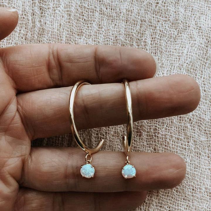 Serafina Opal Hoops for wholesale by Wander + Lust Jewelry