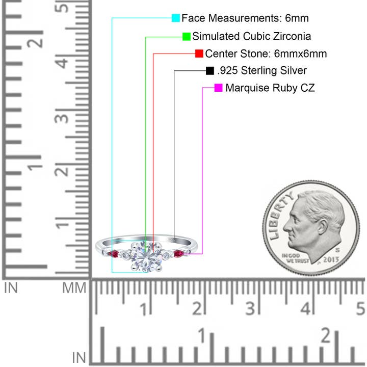 Vintage Style Round Marquise Ruby Simulated Cubic Zirconia Bridal Wedding Ring for wholesale on Faire3