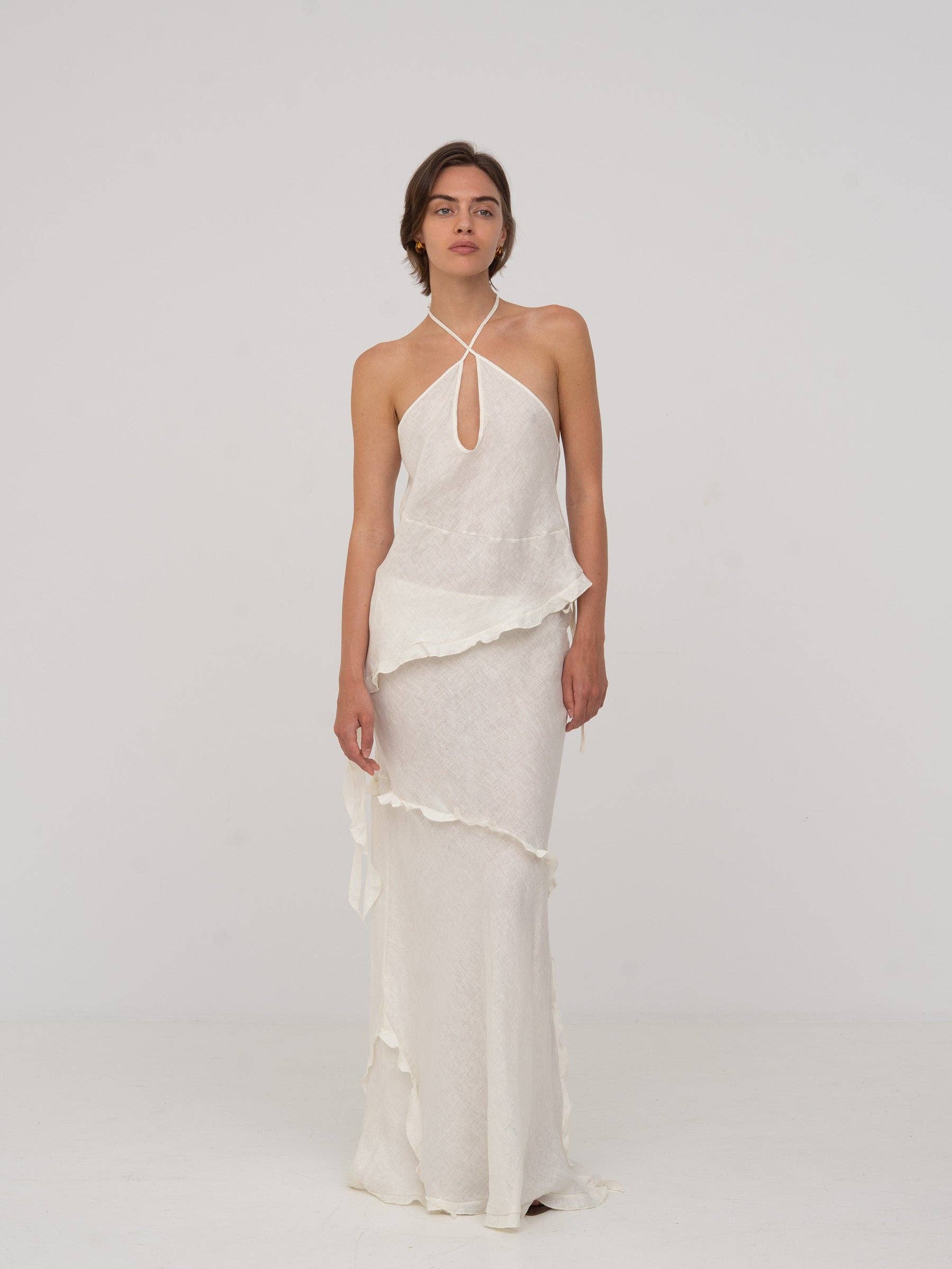 CARMEN SAYS – wholesale Blouse – Women’s – Éxtasis de Lino Blanco Top5