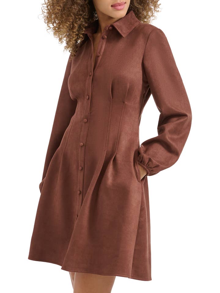 Kensie- Stretch Faux Suede Mini Dress for wholesale by Kensie & Siena