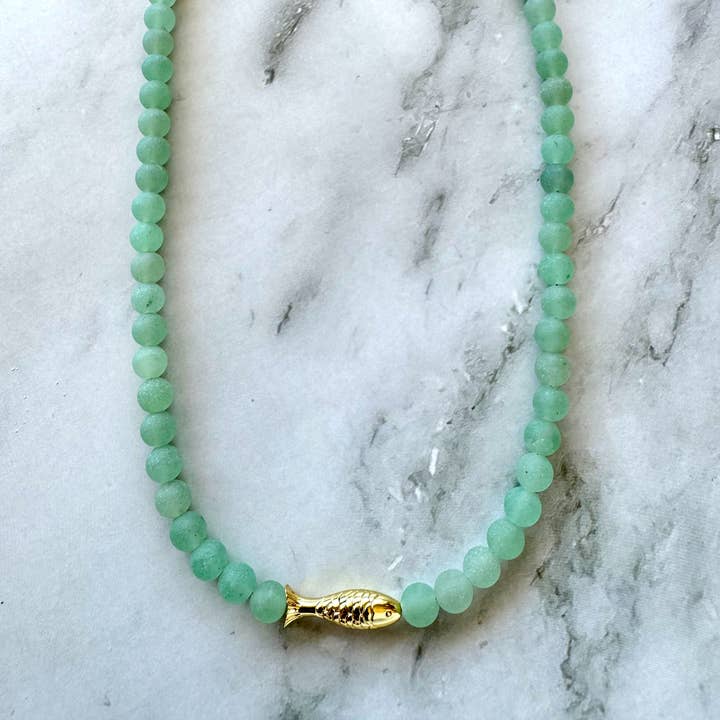 Jessica Matrasko Jewelry - Wholesale Beaded/Pearl Necklace - Ashia Beaded Fish Necklace2