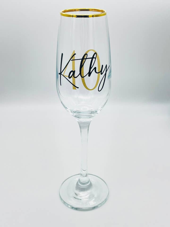 Personalized Birthday Prosecco Glass, Name and Age, Gift for wholesale by Perfectgiftstogive