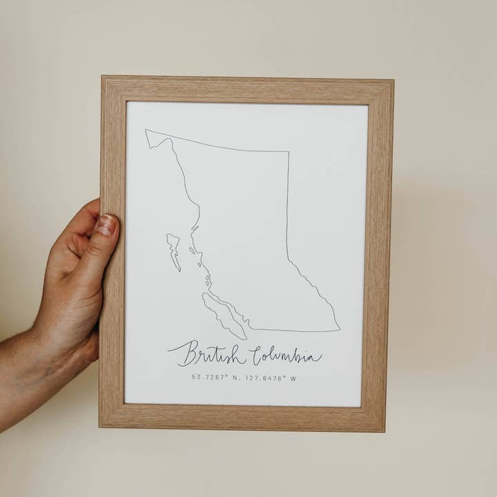 Mappa British Columbia per la vendita all'ingrosso da parte di Bode Goods Co