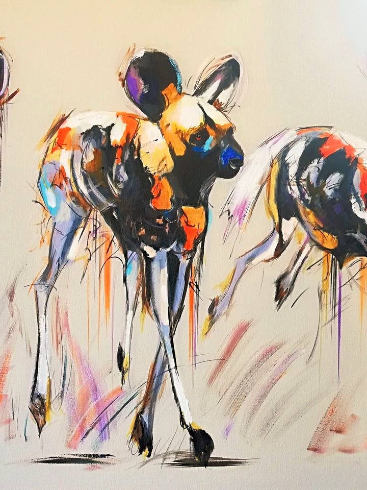 CHIEN PEINT 9 pour la vente par Curated Art