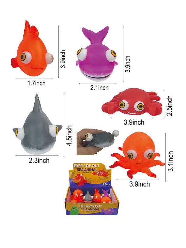 Eyes Pop-Out Sea Animals Legetøj (MM) for engroshandel hos Puka Creations