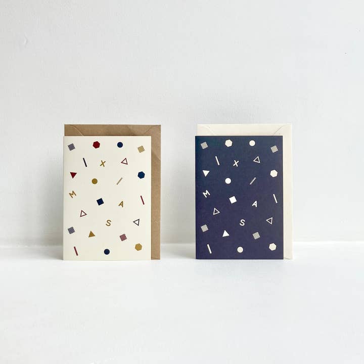 Amaretti Design - Vendita all'ingrosso Biglietti di auguri di Natale - Biglietto natalizio con coriandoli, bianco