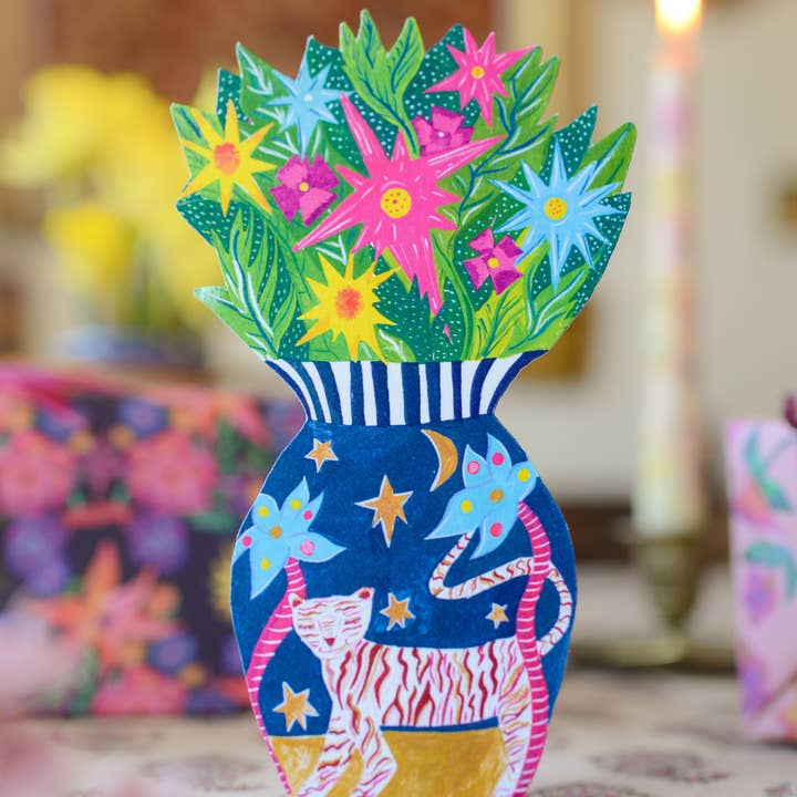 Hutch Cassidy (Greetings Cards and Paper Goods) - Wholesale Everyday Greeting Card - 'Magical Pop Up Tiger Vase' Greetings Card12