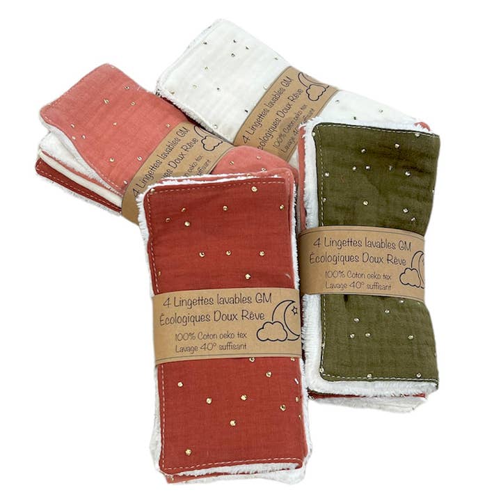 Large eco-friendly makeup remover wipe, “Doux Rêve” for wholesale by Emmanuel Création