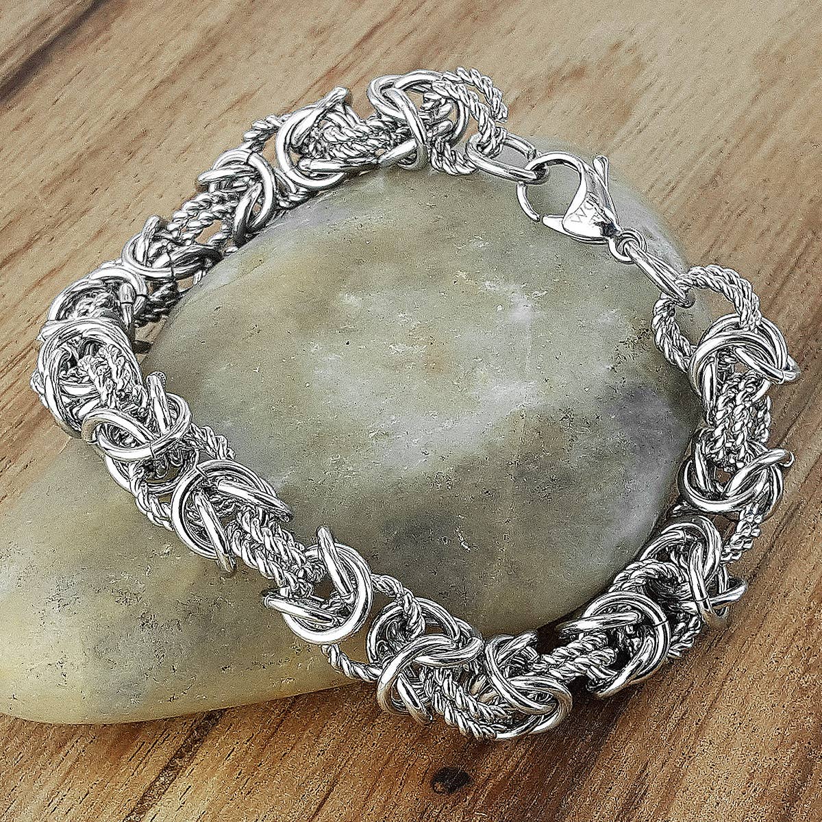 West Coast Jewelry – wholesale Länkar och kedjearmband – Intrikat bysantinsk länkarmband i rostfritt stål5