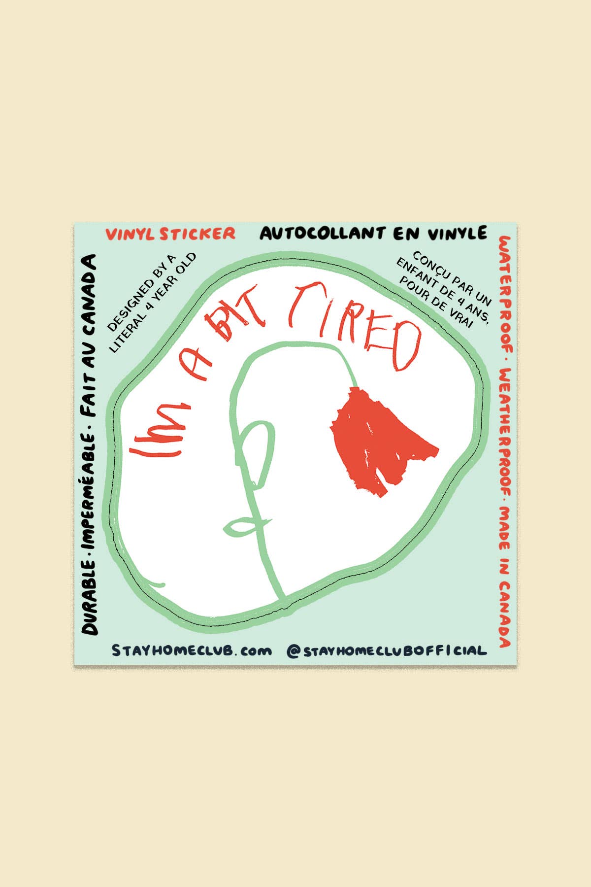 Stay Home Club – wholesale Klistermärke – Lite trött klistermärke | Vattentätt vinylklistermärke