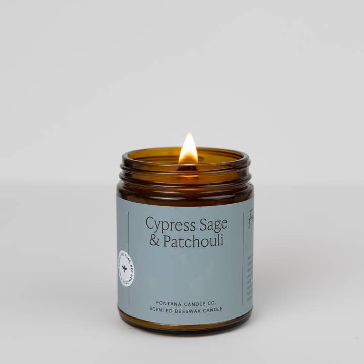 Fontana Candle Co. - Wholesale Jar/Filled Candle - Cypress Sage & Patchouli Essential Oil Jar Candle: Non-Toxic