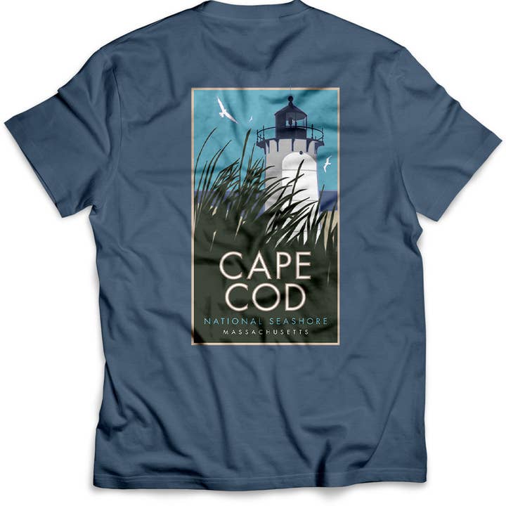 Cape Cod Comfort Colors Washed Denim Color SS T-Shirt for wholesale by M&W Design Co - Travel Posters