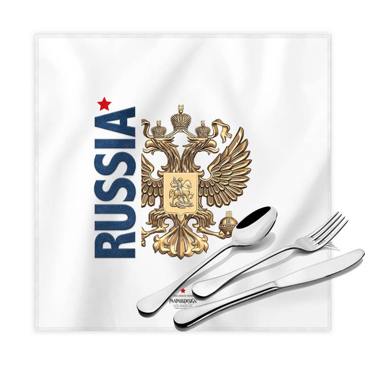 Russian Coat Of Arms Cloth Dinner Napkins , 17"x17" for wholesale by Paapaiii