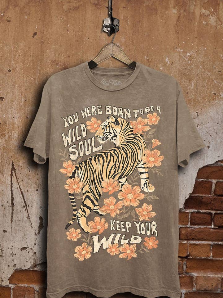 Wild Soul Tiger Graphic Top for wholesale by Lotus Fashion Collection