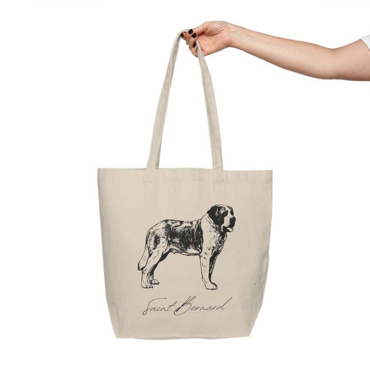 Saint Bernard Canvas Shopping Tote for wholesale by Sera & Sophie